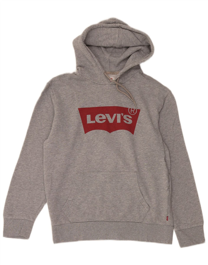 LEVI'S Grafisk hættetrøje til mænd mellemgrå bomuld