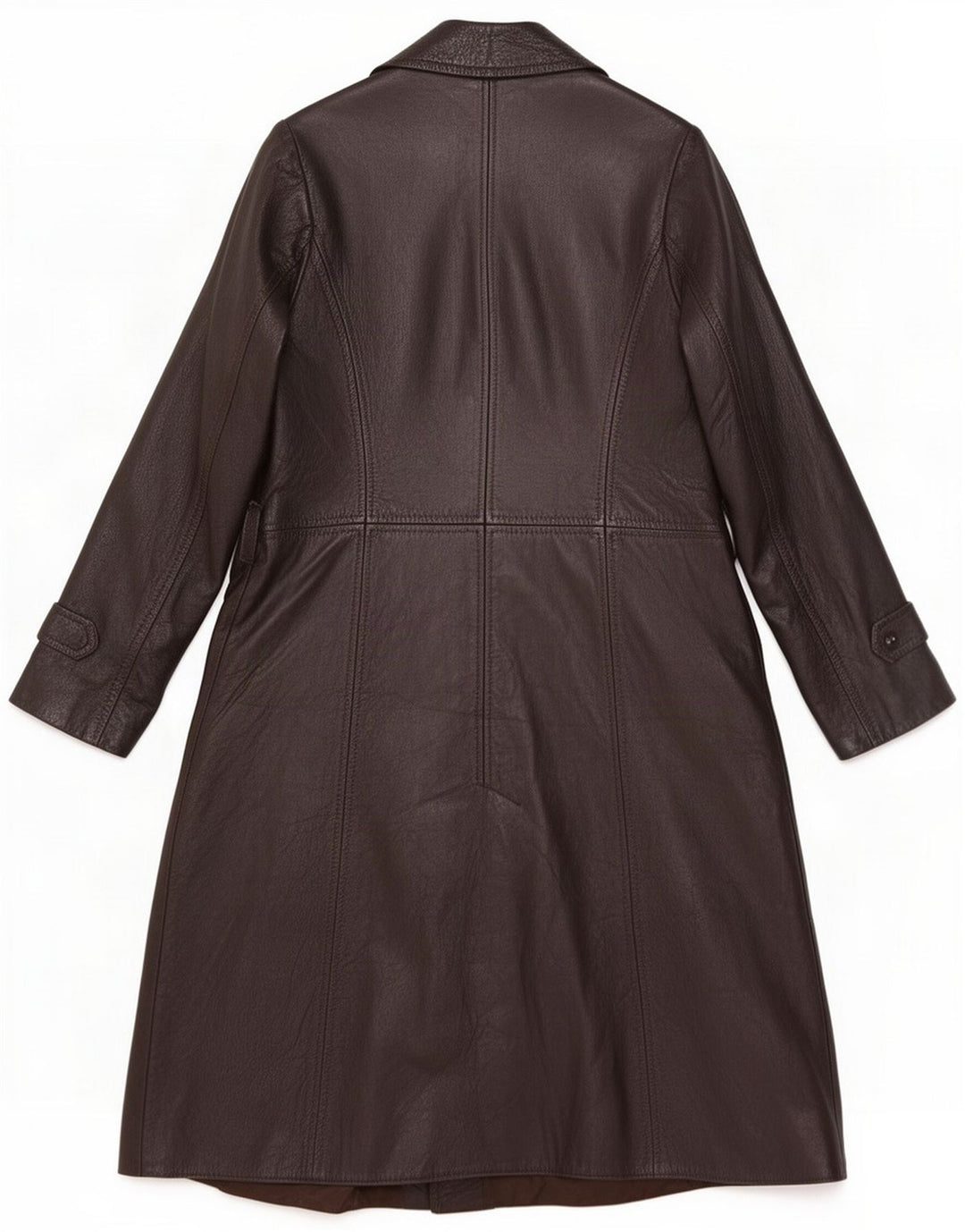 Vintage Womens Leather Coat UK 14 Medium Brown