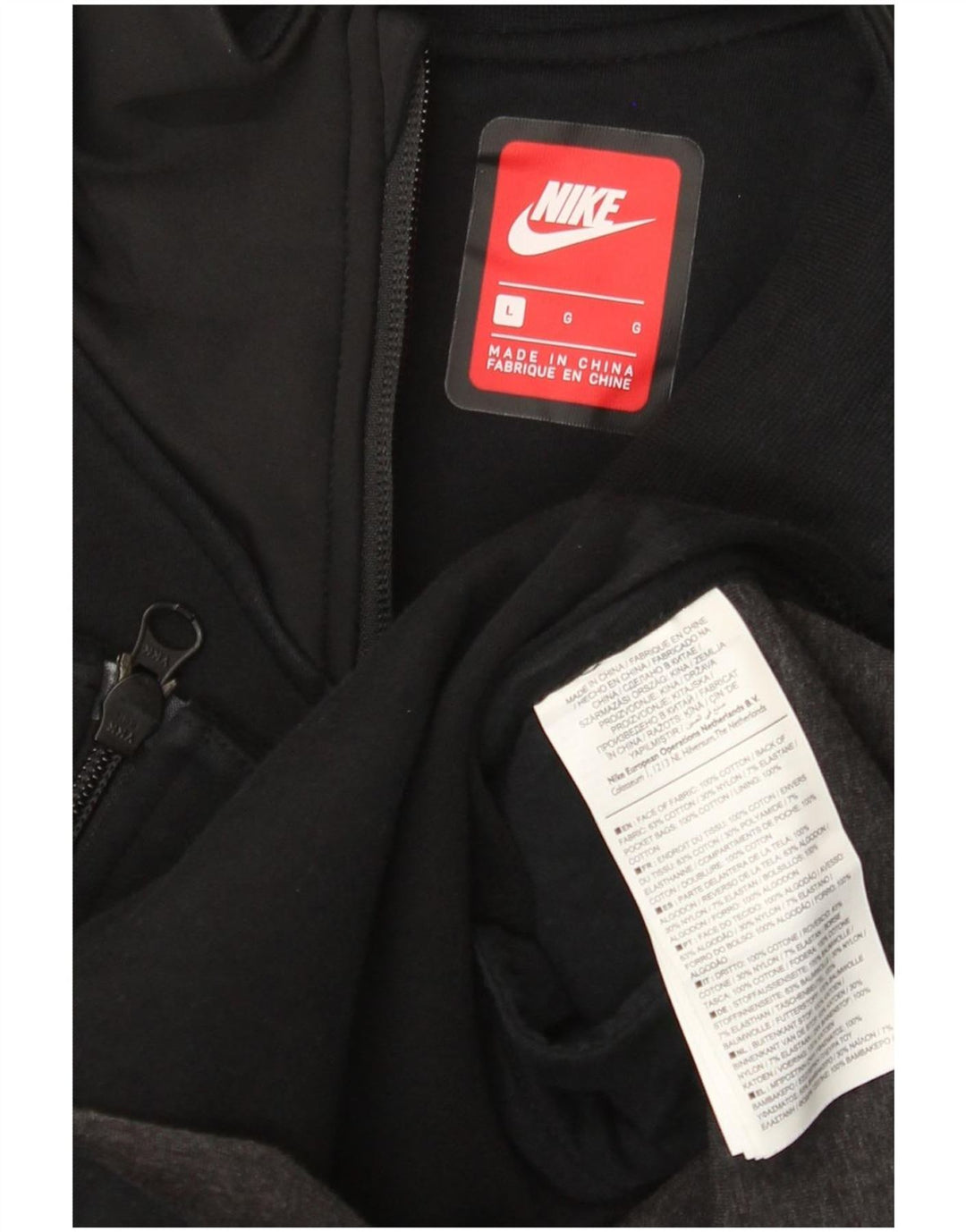 Nike Damen-Windbreaker-Mantel, UK 16, große schwarze Baumwolle