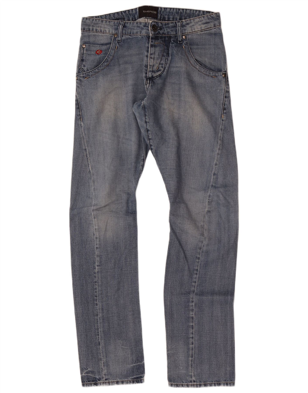 Energie Mens Straight Jeans W32 L34 Blue Cotton