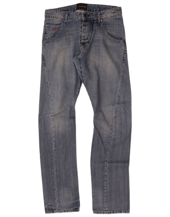 Energie Mens Straight Jeans W32 L34 Blue Cotton