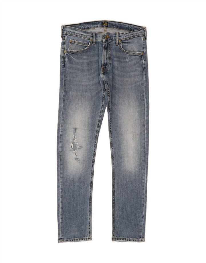 LEE Womens Luke Distressed Slim Jeans W32 L32 Blue Cotton Vintage Lee and Second-Hand Lee from Messina Hembry 