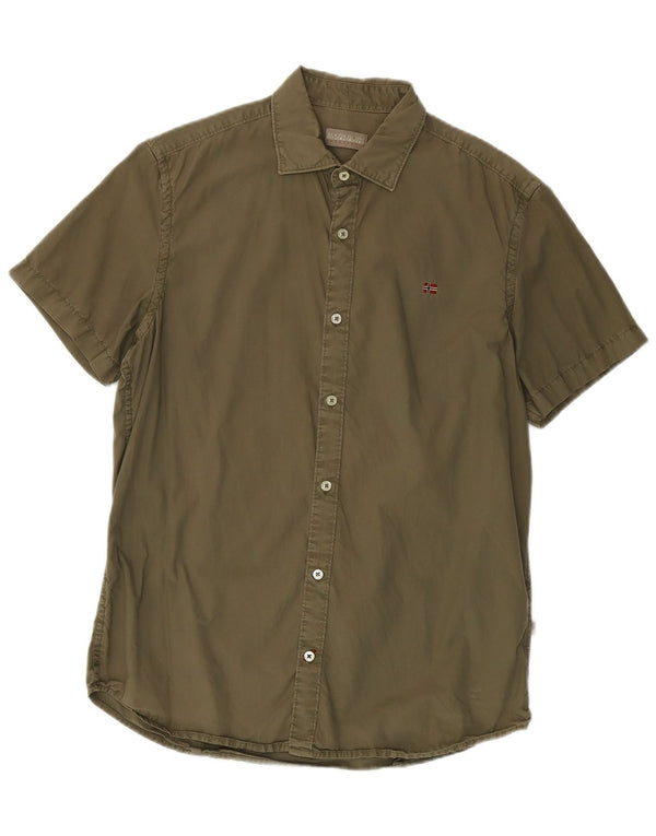 Napapijri Mens Geographic Short Sleeve Shirt XL Khaki