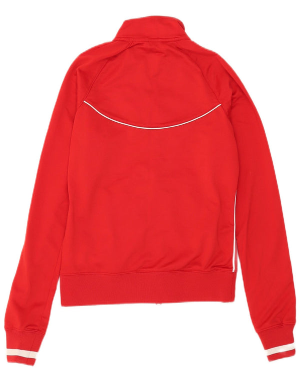 Nike Womens Tracksuit Top Jacket UK 10/12 Médio Vermelho Poliéster