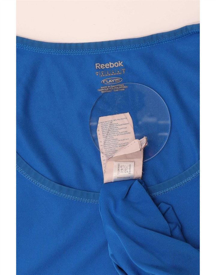 Reebok Γυναικείο T-Shirt Top UK 8/10 Small Blue Polyester