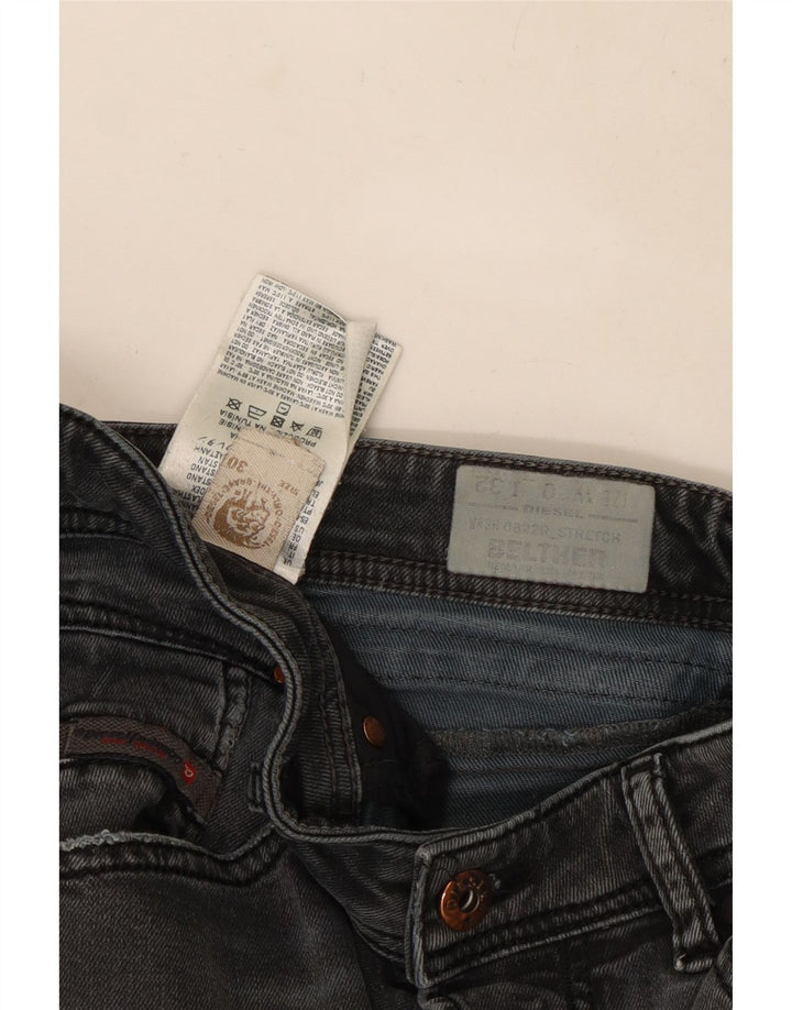 Diesel Womens Belther Regular Slim Jeans W30 L30 Grey Cotton