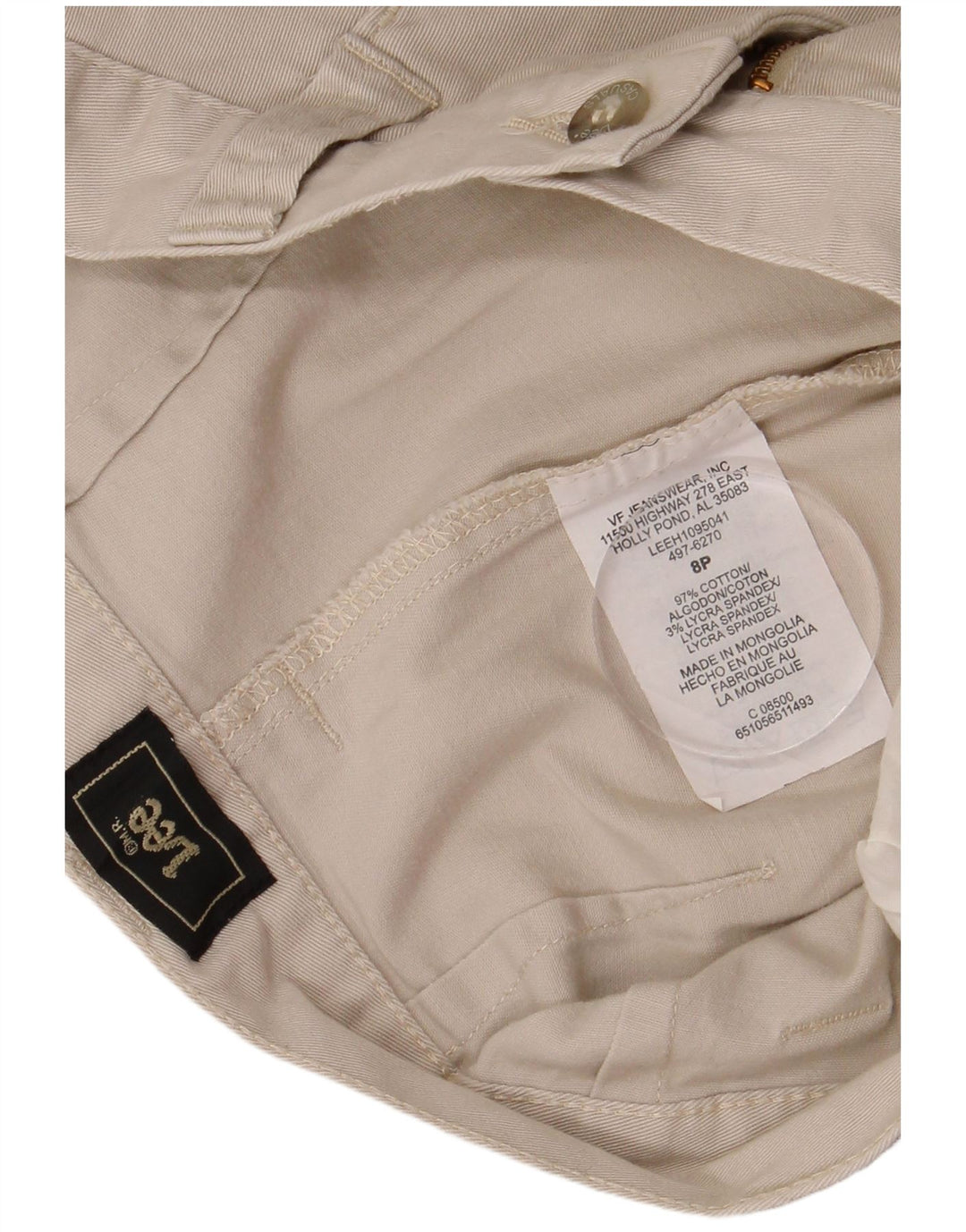 Lee Womens Casual Shorts US 8 Medium W28  Beige Cotton