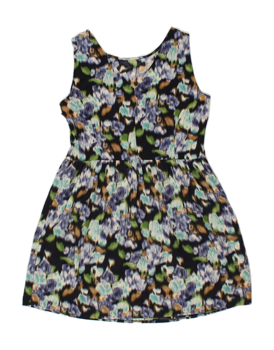 VINTAGE Womens Sleeveless A-Line Dress UK 10 Small Multicoloured Polyester Vintage Vintage and Second-Hand Vintage from Messina Hembry 