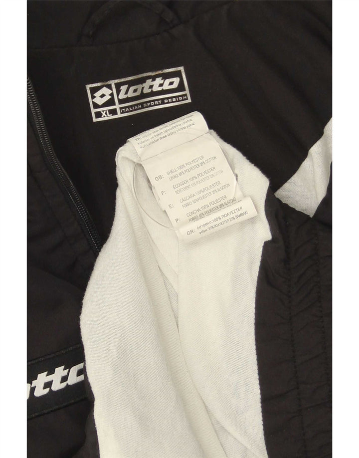 Lotto Mens Graphic Tracksuit Top Jacket XL Black Colourblock Polyester