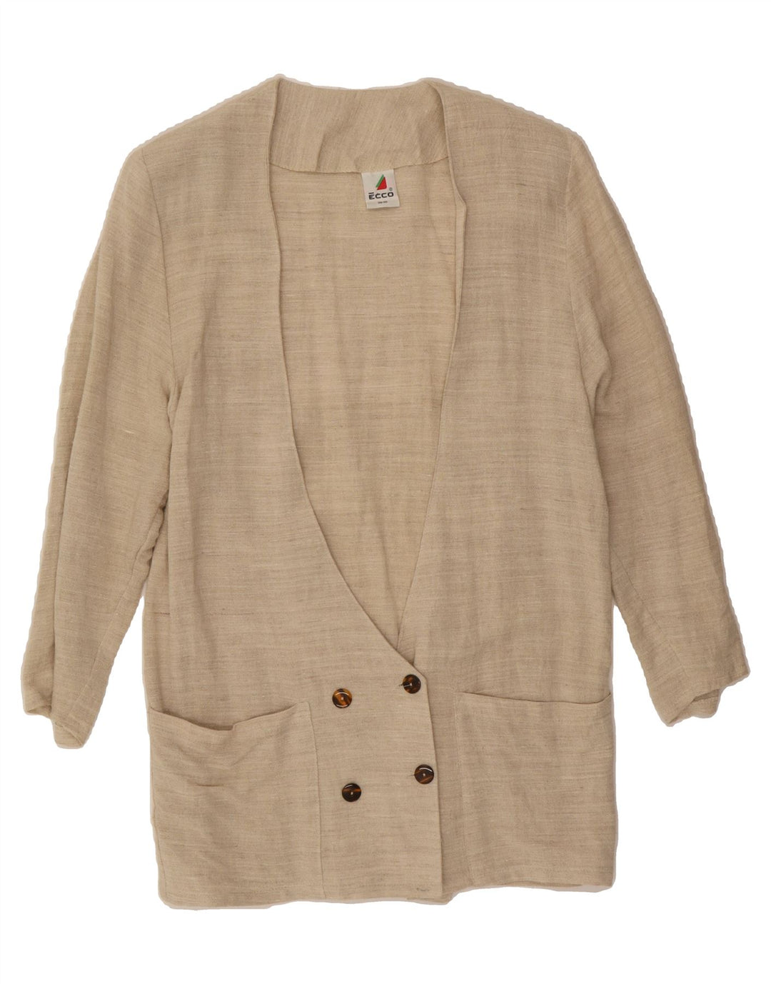 ECCO Womens Longline Double Breasted Blazer Jacket EU 38/40 Medium Beige Vintage Ecco and Second-Hand Ecco from Messina Hembry 