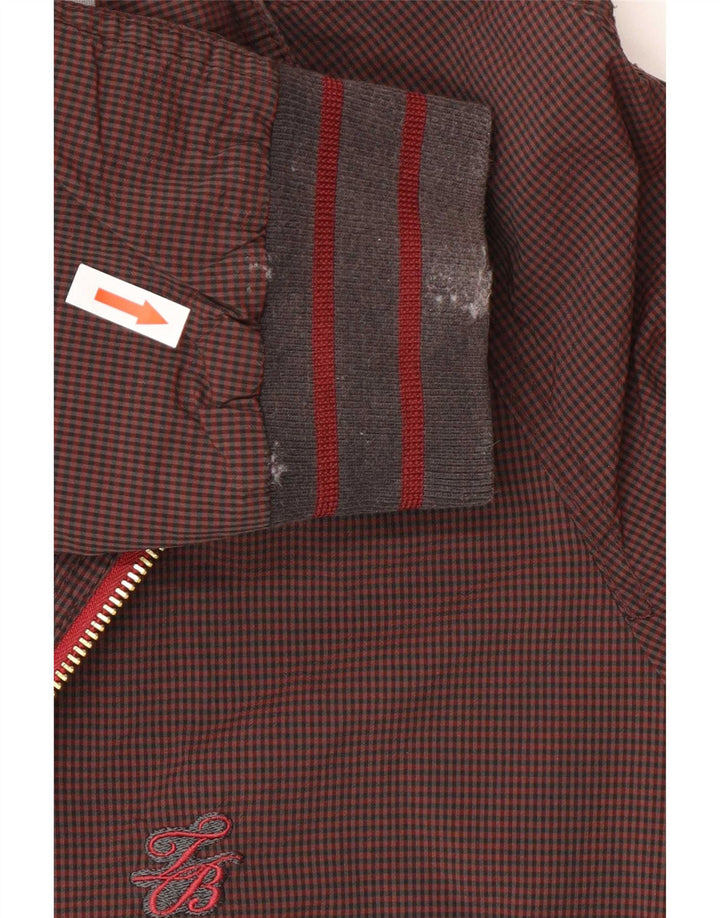 Ted Baker Mens Bomber Jacket Size 4 Large Brown Check