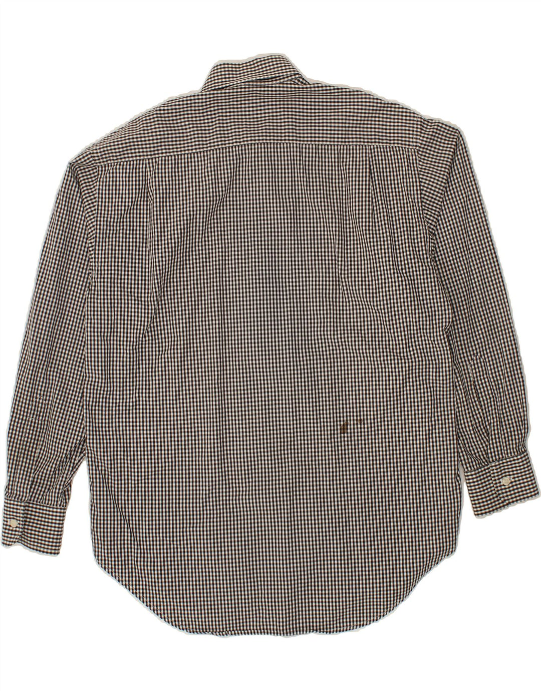 STEFANEL Mens Shirt Medium Grey Check Cotton Vintage Stefanel and Second-Hand Stefanel from Messina Hembry 