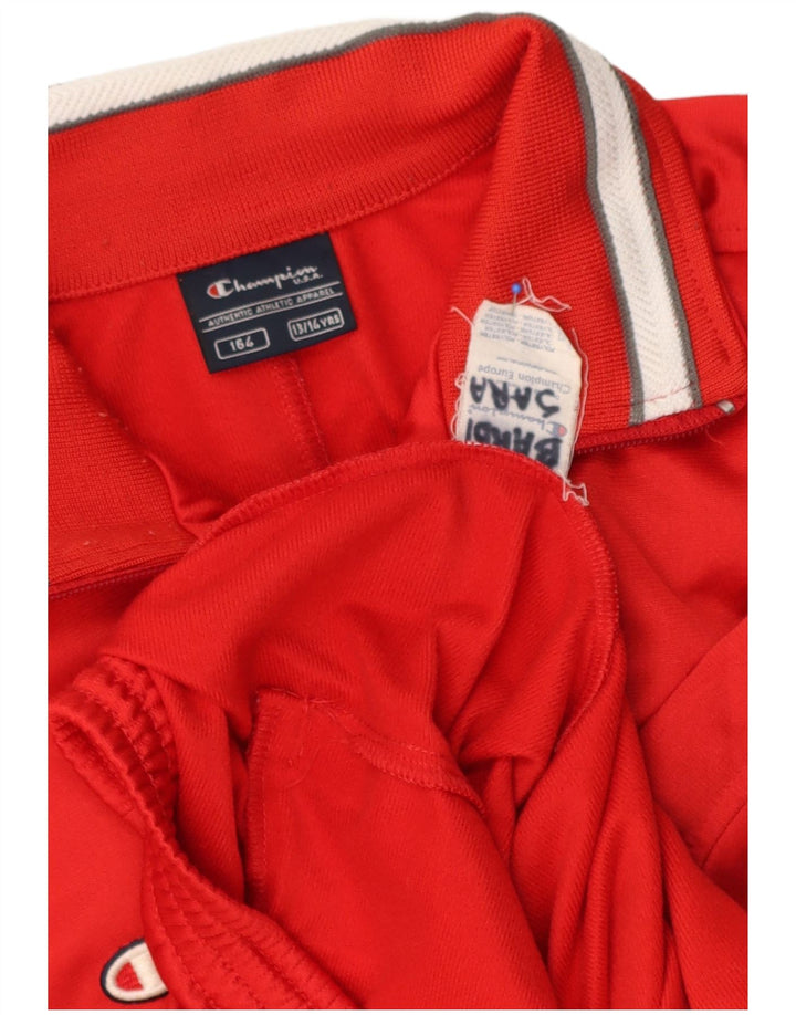CHAMPION Boys Tracksuit Top Jacket 13-14 Years Red Polyester