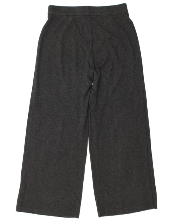 Marks & Spencer Womens Wide Leg Trousers UK 12 Medium W30 L27 Grey Viscose