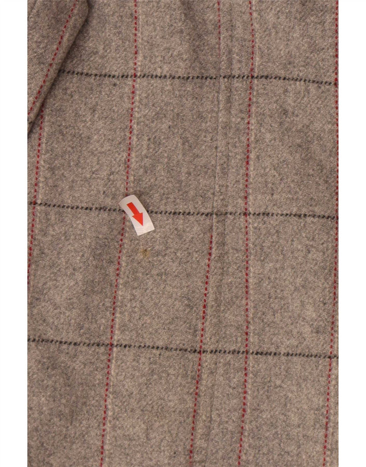 Marks & Spencer Womens Double Breasted Coat UK 18 XL Grey Check New Wool