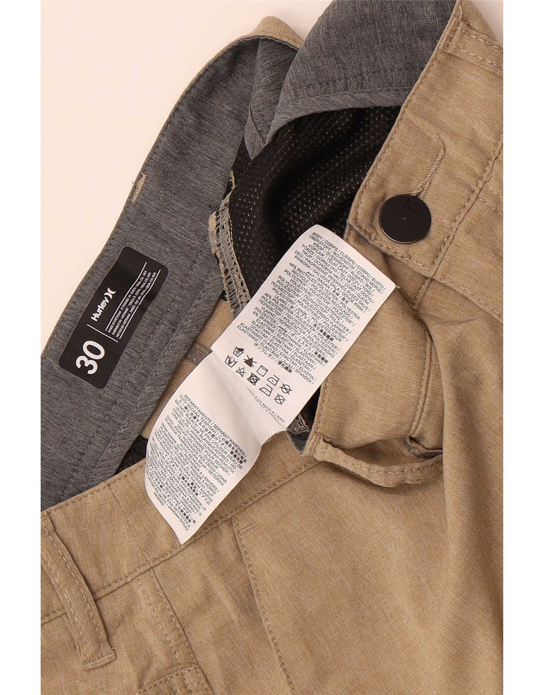 Hurley Herren-Chinoshorts W30 Mittelbeigefarbenes Polyester