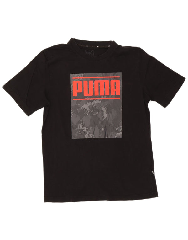 Puma Mens Graphic T-Shirt Top Medium Black Cotton