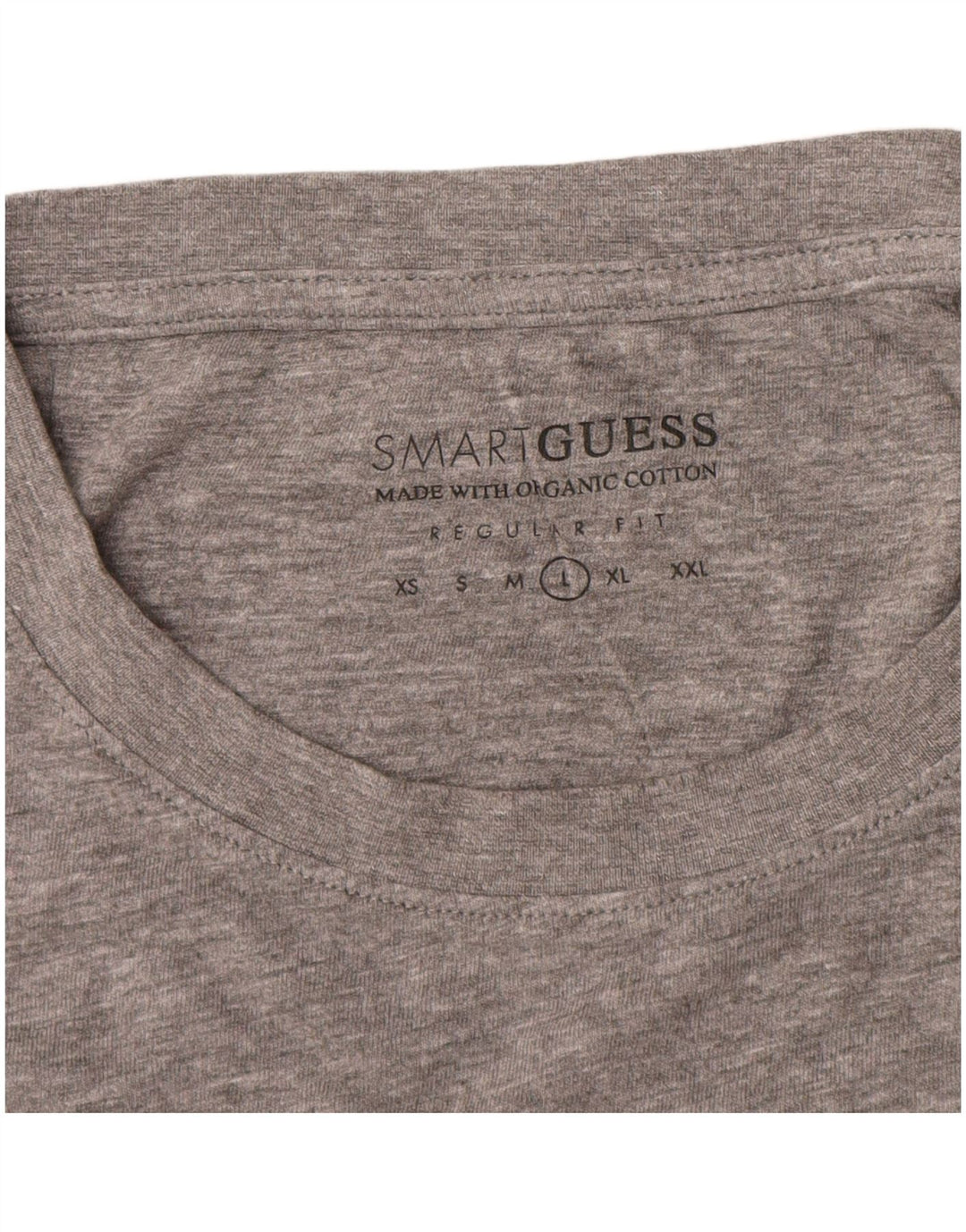 Guess Mens Regular Fit Top Long Sleeve Large Grey Flecked Cotton