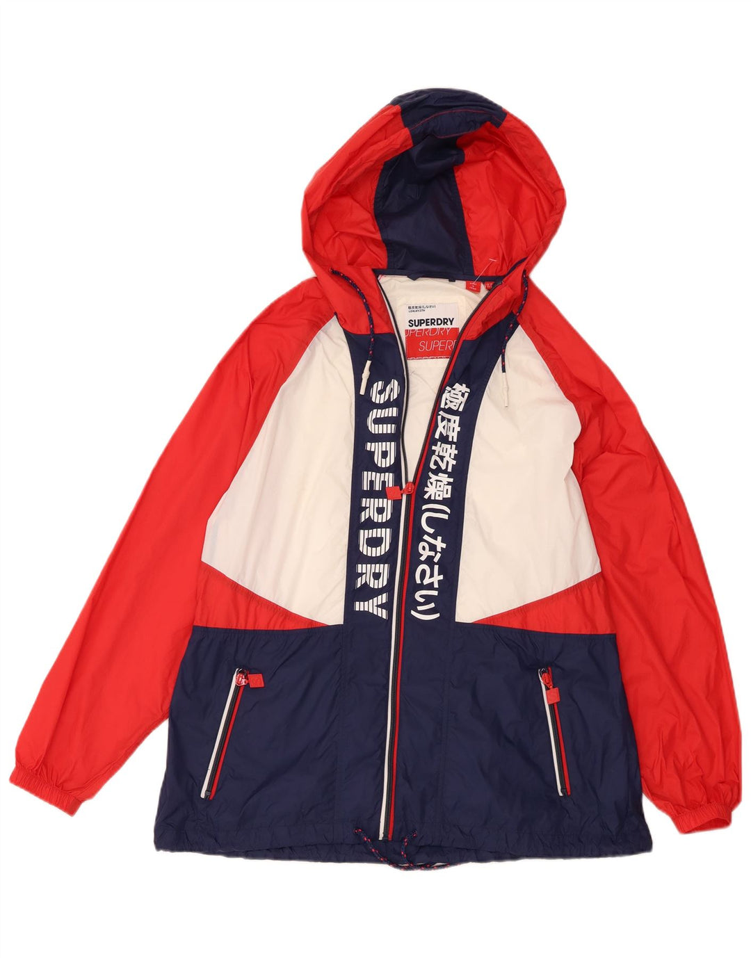 Superdry Womens Oversized Graphic Rain Jacket UK 10 Small Multicoloured