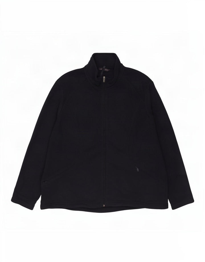 Marks & Spencer Womens Fleece Jacket UK 20 2XL Navy Blue Polyester