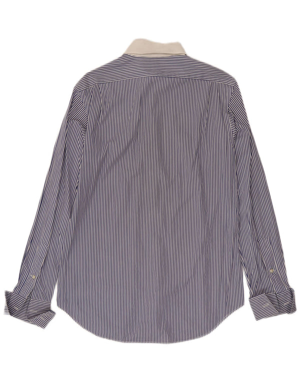 Camicia formale da uomo Polo Ralph Lauren taglia 39 15 1/2 gessato blu medio