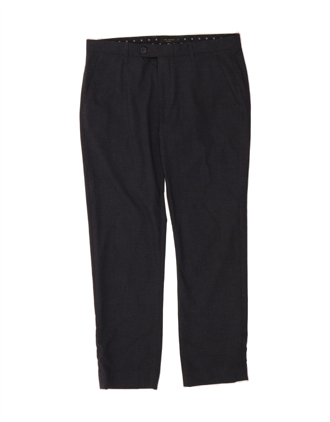 TED BAKER Mens Slim Suit Trousers W32 L28 Navy Blue Polyester Vintage Ted Baker and Second-Hand Ted Baker from Messina Hembry 
