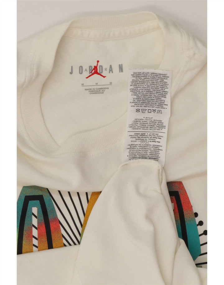 Jordan Mens Graphic T-Shirt Top Medium White Cotton