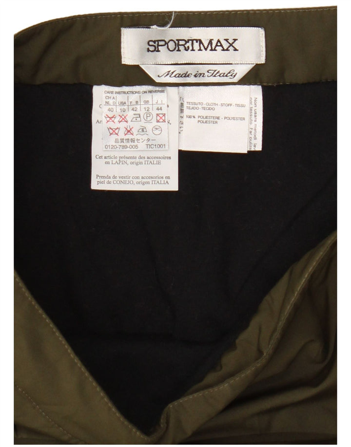 Sportmax Womens Midi Skirt UK 12 Medium W30 Green Polyester