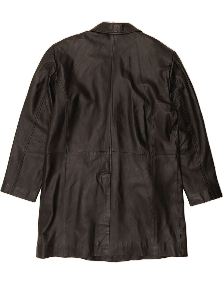 HEELI Mens Leather Coat UK 44 2XL Black Leather Vintage Heeli and Second-Hand Heeli from Messina Hembry 