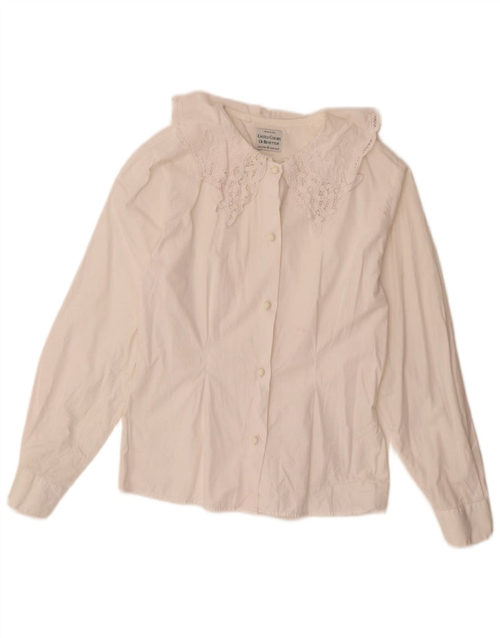 Benetton Womens Shirt Blouse UK 14 Medium White
