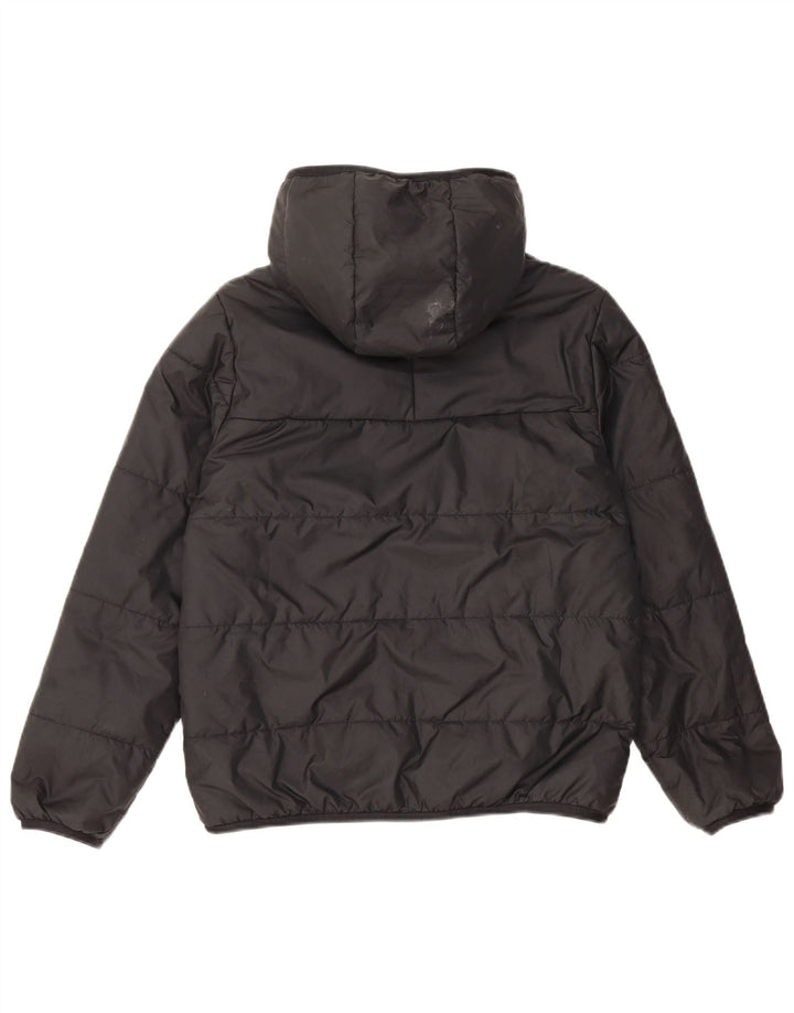 Adidas Jungen wattierte Jacke mit Kapuze, 11–12 Jahre, schwarzes Polyester