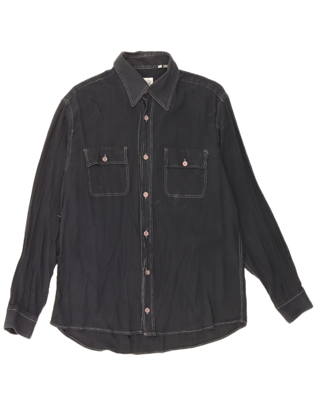 Gianfranco Ferre Mens Shirt Medium Navy Blue