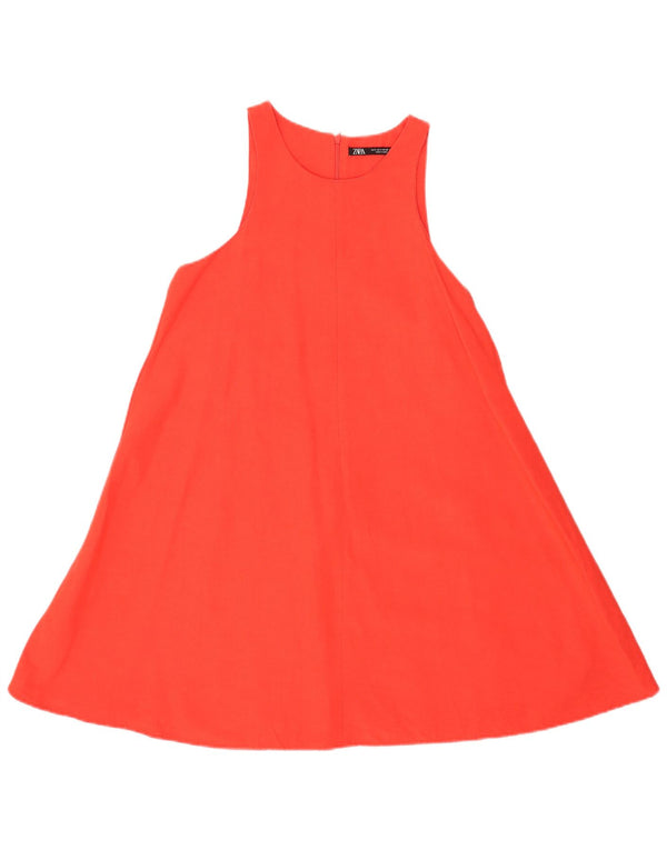 Abito a trapezio regolare senza maniche da donna Zara UK 8 piccolo in viscosa rossa