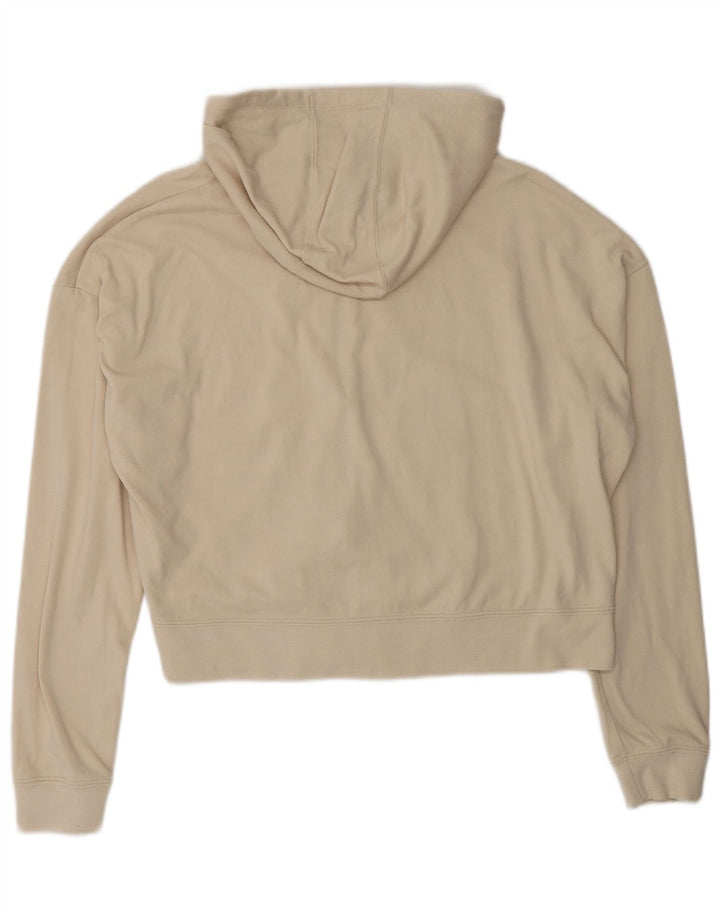 Nike Womens Oversized Zip Hoodie Sweater UK 10 Small Beige Polyester