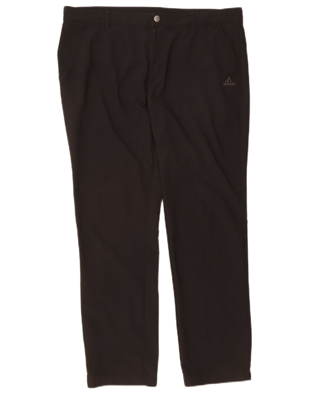 ADIDAS Mens Slim Chino Trousers W38 L32 Black Polyester