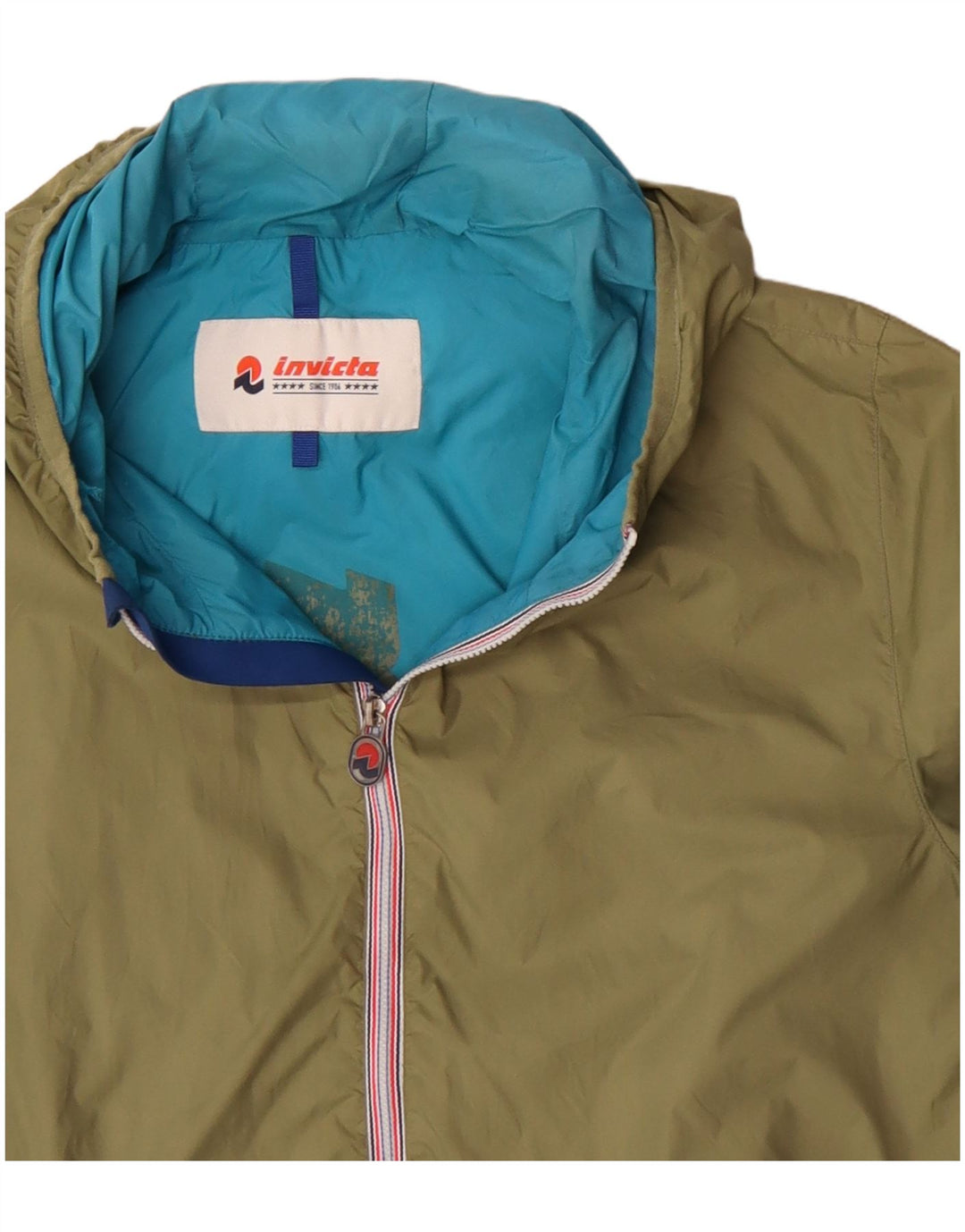 Invicta Mens Hooded Rain Jacket UK 38 Medium Khaki