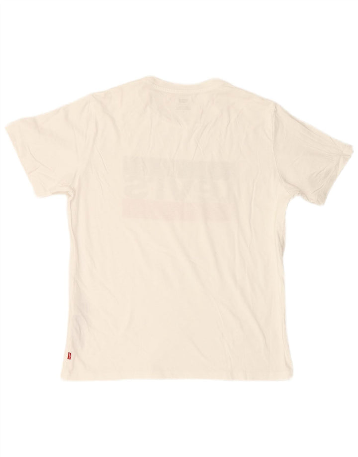 LEVI'S Mens Graphic T-Shirt Top Medium White Cotton