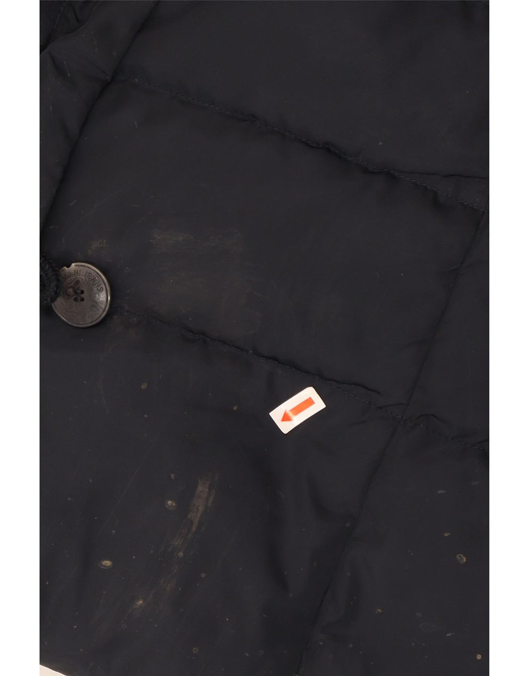 ARMANI JEANS Womens Hooded Padded Coat IT 42 Medium Black Polyester
