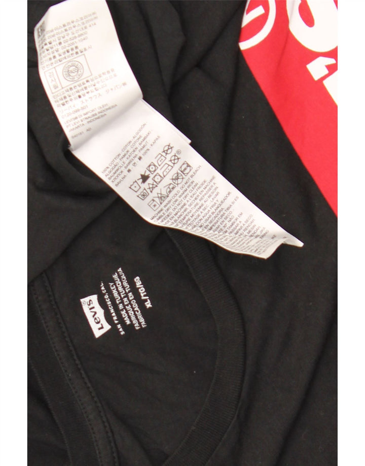 Levi's Maglietta grafica da uomo a maniche lunghe XL in cotone nero