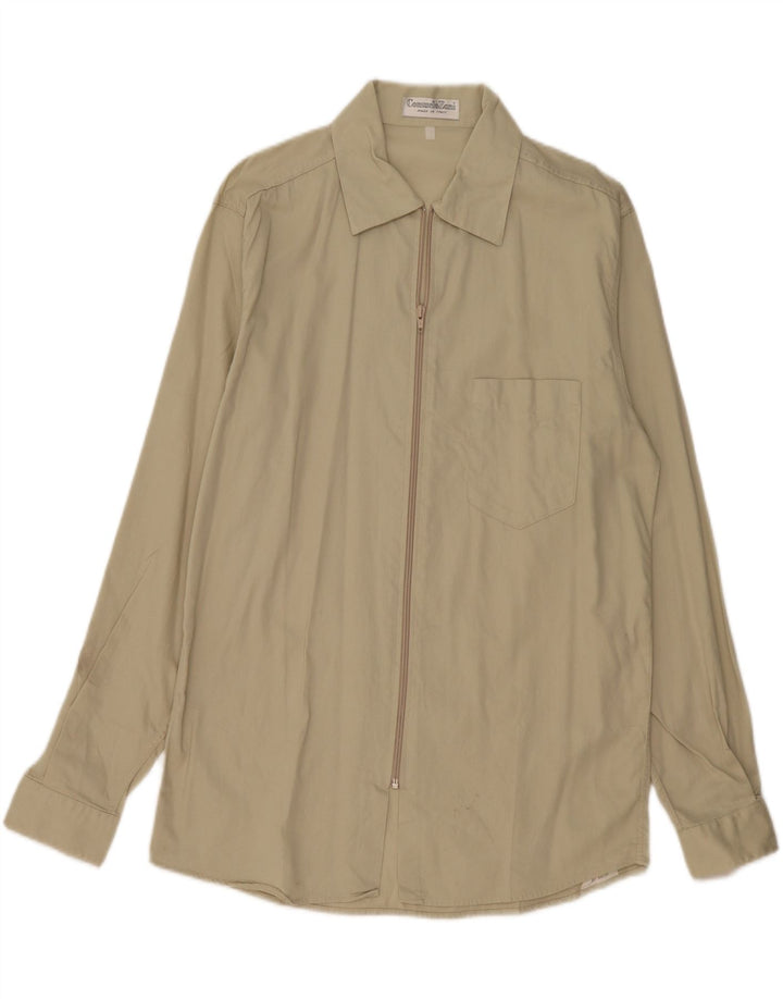 Camisa VINTAGE Hombre Algodón Beige Medio