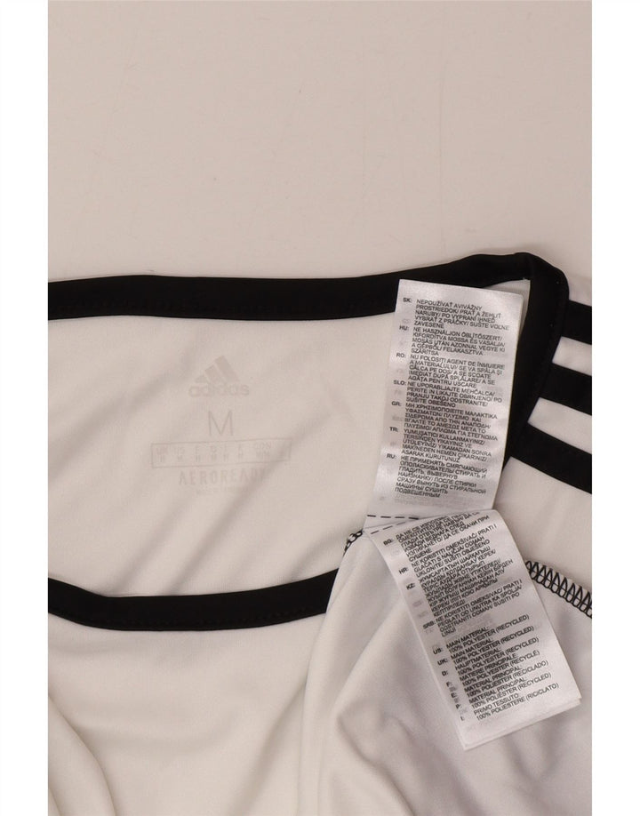 T-shirt Adidas Aeroready da uomo Top in poliestere color block bianco medio