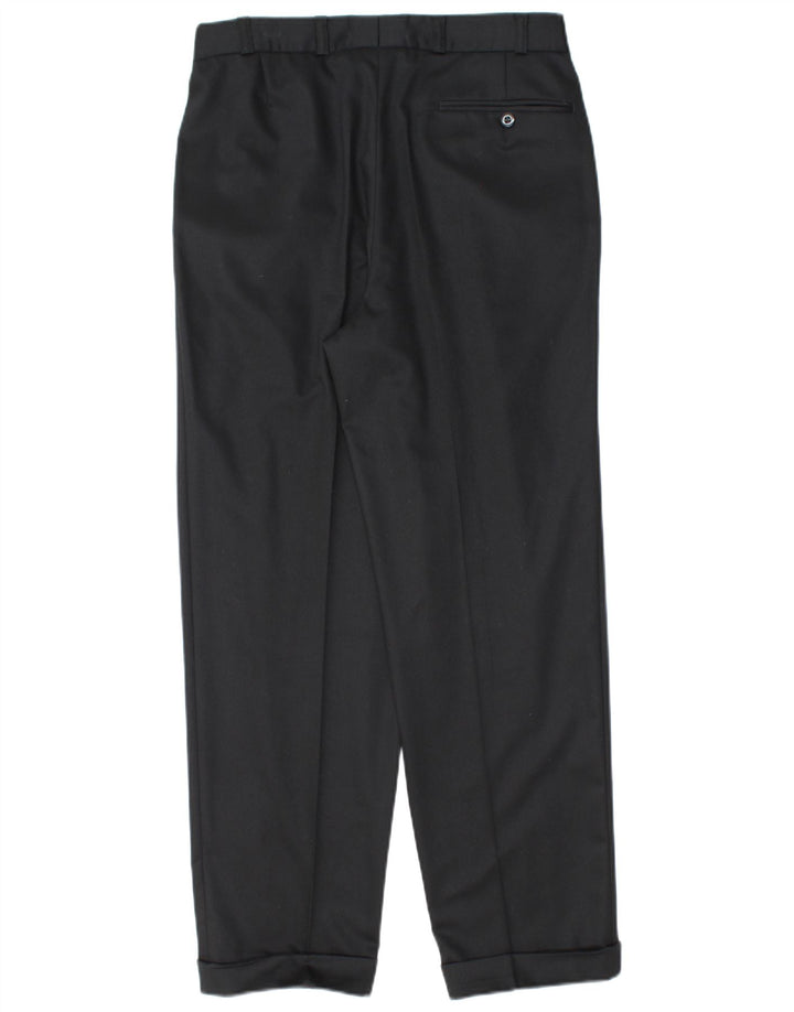 Canda Mens Pegged Suit Trousers EU 46 Small W30 L29 Black Polyester