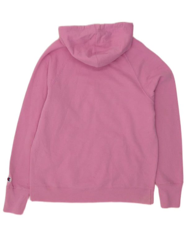 Champion Dame Grafisk Hoodie Jumper UK 14 Medium Pink