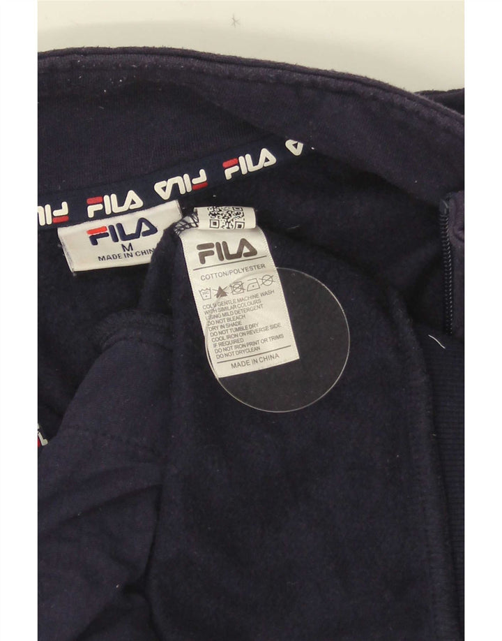Fila Herre grafisk lynlås-sweatshirt Jumper Medium Navy Blue Colourblock