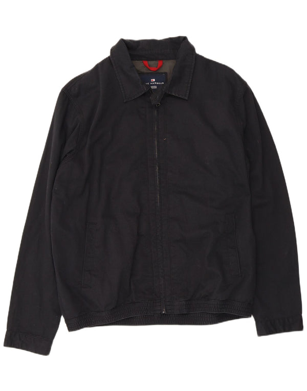 Marks & Spencer Mens Blue Harbour Bomber Jacket UK 40 Large Black Cotton