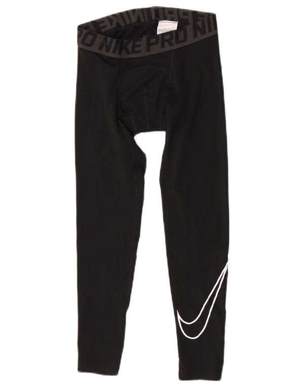 Nike Boys Compression Graphic Leggings 10-11 Years Medium Black Polyester
