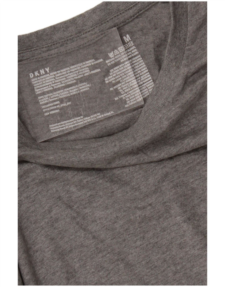 DKNY Womens T-Shirt Top UK 14 Medium Grey Cotton