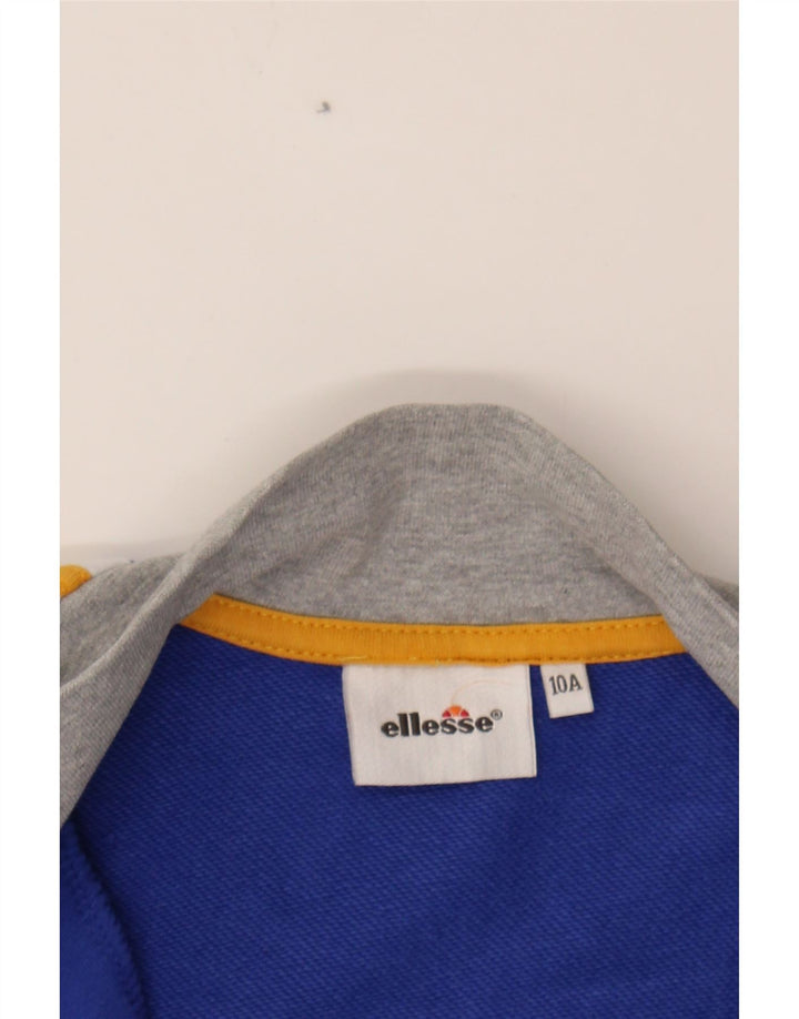 ELLESSE Boys Graphic Tracksuit Top Jacket 9-10 Years Blue Colourblock Vintage Ellesse and Second-Hand Ellesse from Messina Hembry 