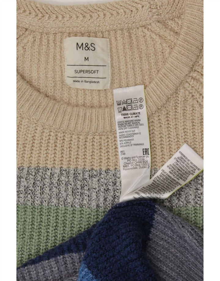 Marks & Spencer Herretrøjetrøje med rund hals, medium flerfarvet stribet