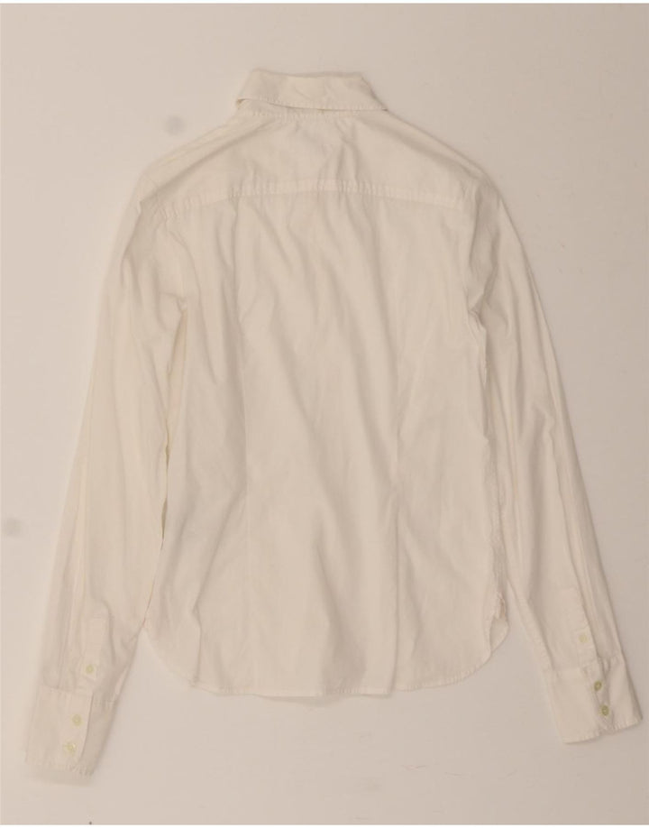 TOMMY HILFIGER Womens Shirt US 4 Small White Cotton Vintage Tommy Hilfiger and Second-Hand Tommy Hilfiger from Messina Hembry 